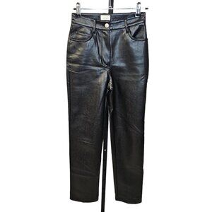 Aritzia Wilfred Womens Melina Pants Black Size 00 Vegan Leather High Waist Pants